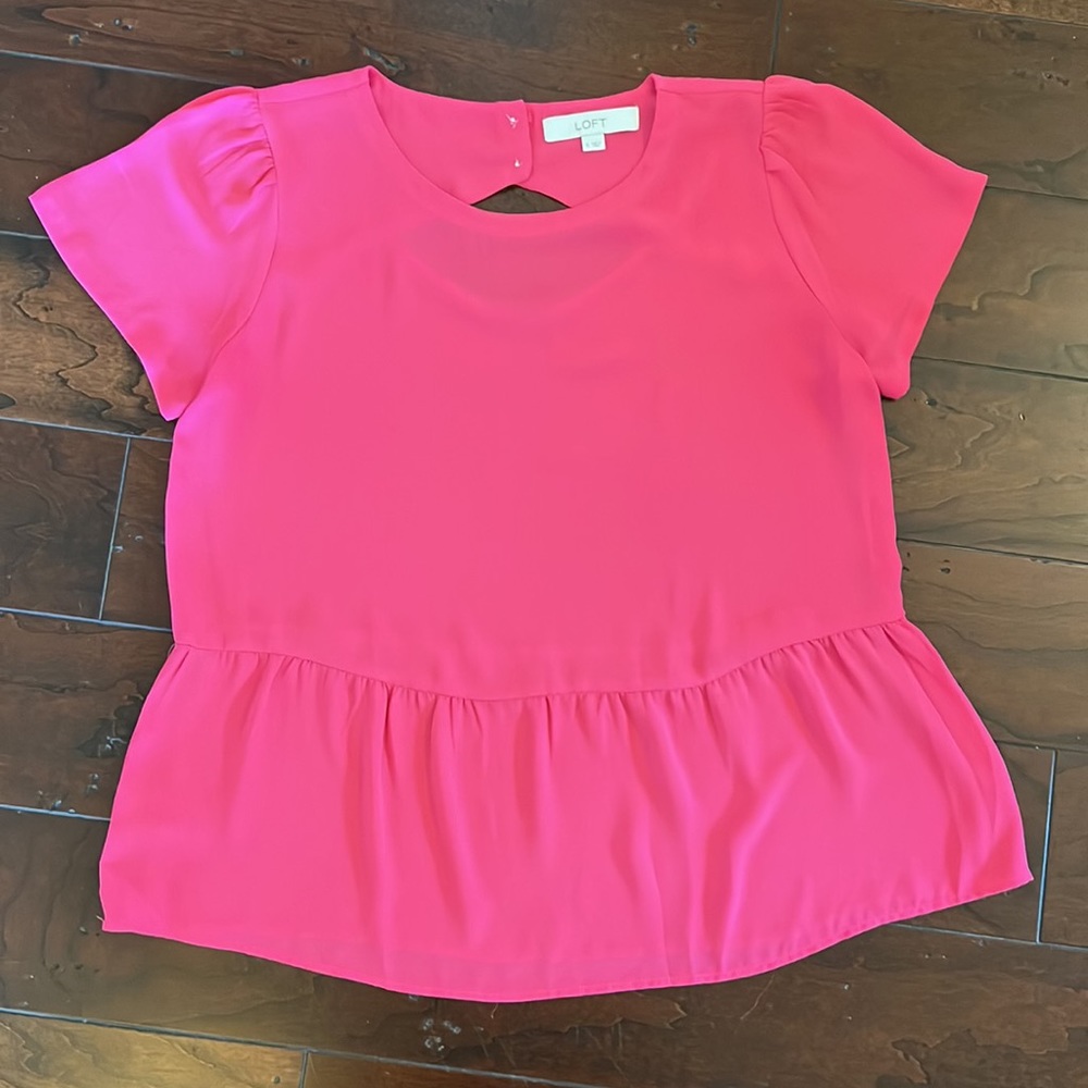 Loft Peplum pink top